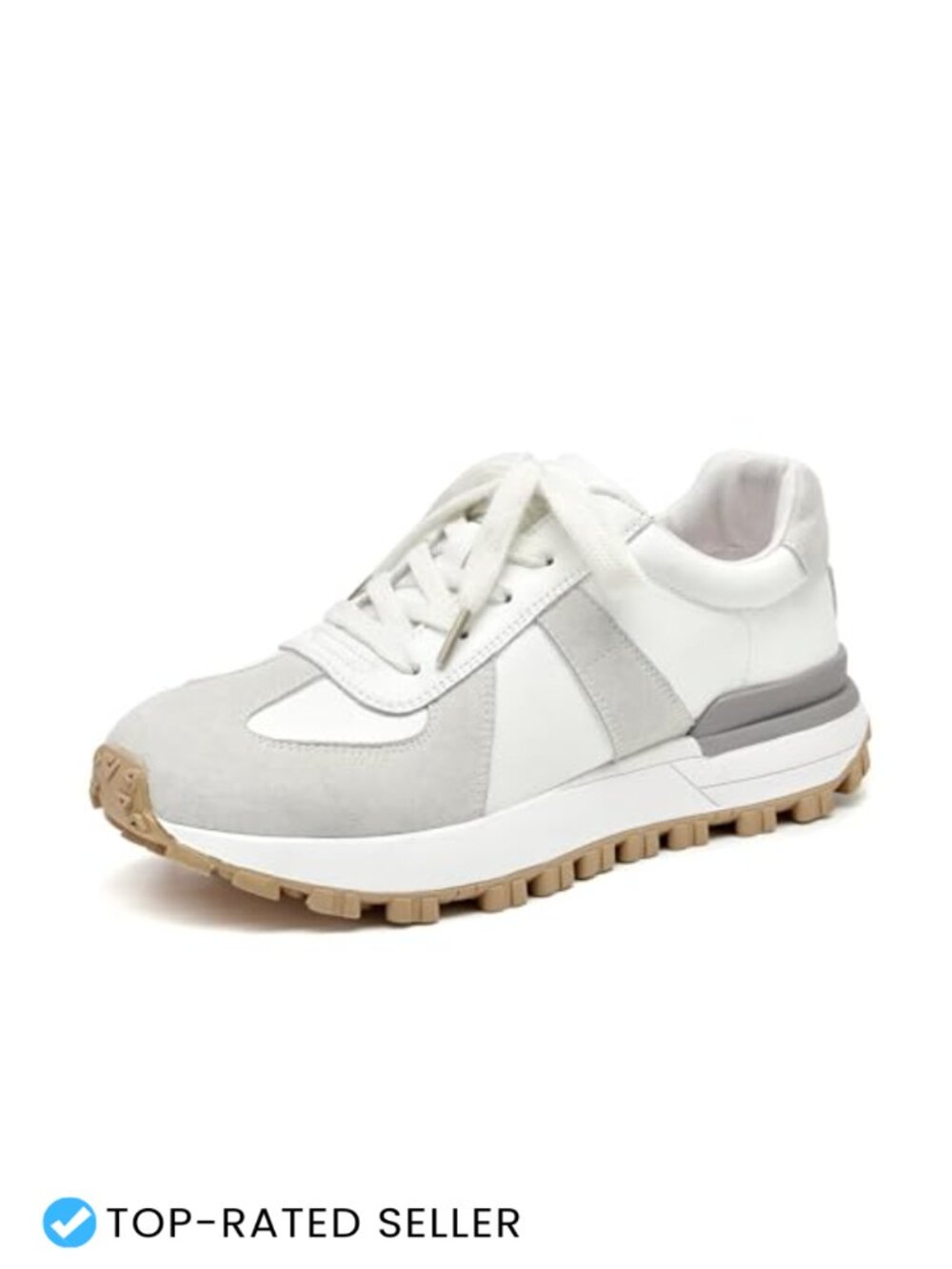 Womens Platform Sneakers Chunky Retro Suede Lace Up Walking Tennis Shoes